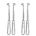 Deschamp Ligature Carrier, Sharp, Curved Right, 20cm (8")