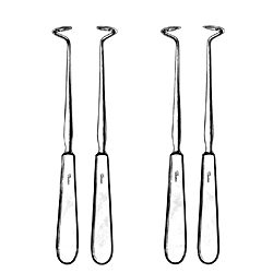 Deschamp Ligature Carrier, Sharp, Curved Right, 20cm (8")