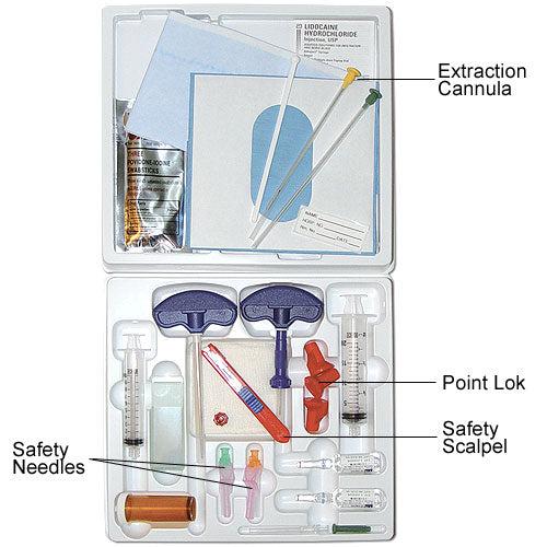 Sharps Safe Bone Marrow Procedure Tray, includes 11G x 10CM “J” Needle w/ Extraction Cannula & 15G x 5CM “I” Needle (Box of 10)
