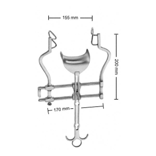 Balfour Abdominal Retractor w/ Fixed Side Blades, 2-1/2" Deep