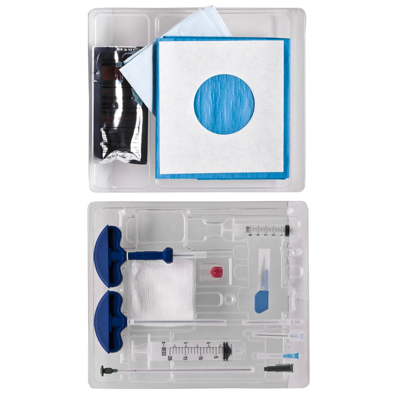 Bone Marrow Procedure Tray, includes 11G x 10CM “J” Needle and 15G x 5CM "I" Needle - Economy (Box of 10)