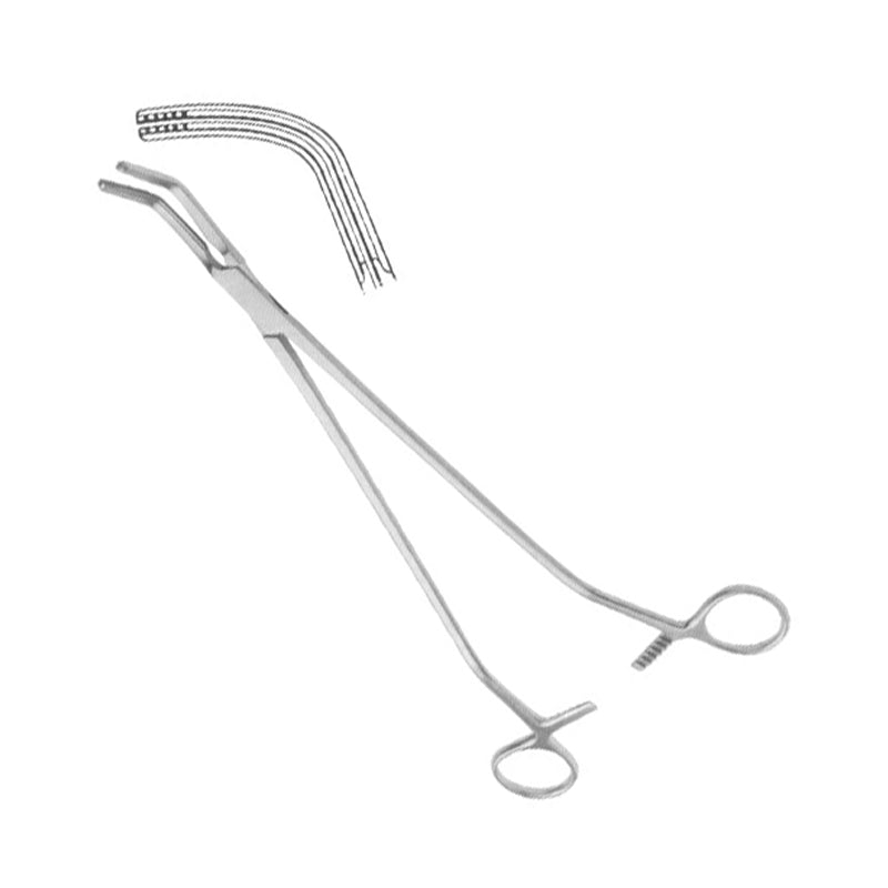 Zep-Type Atraumatic Hysterectomy Forceps, Offset Handle - Angled